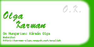 olga karman business card